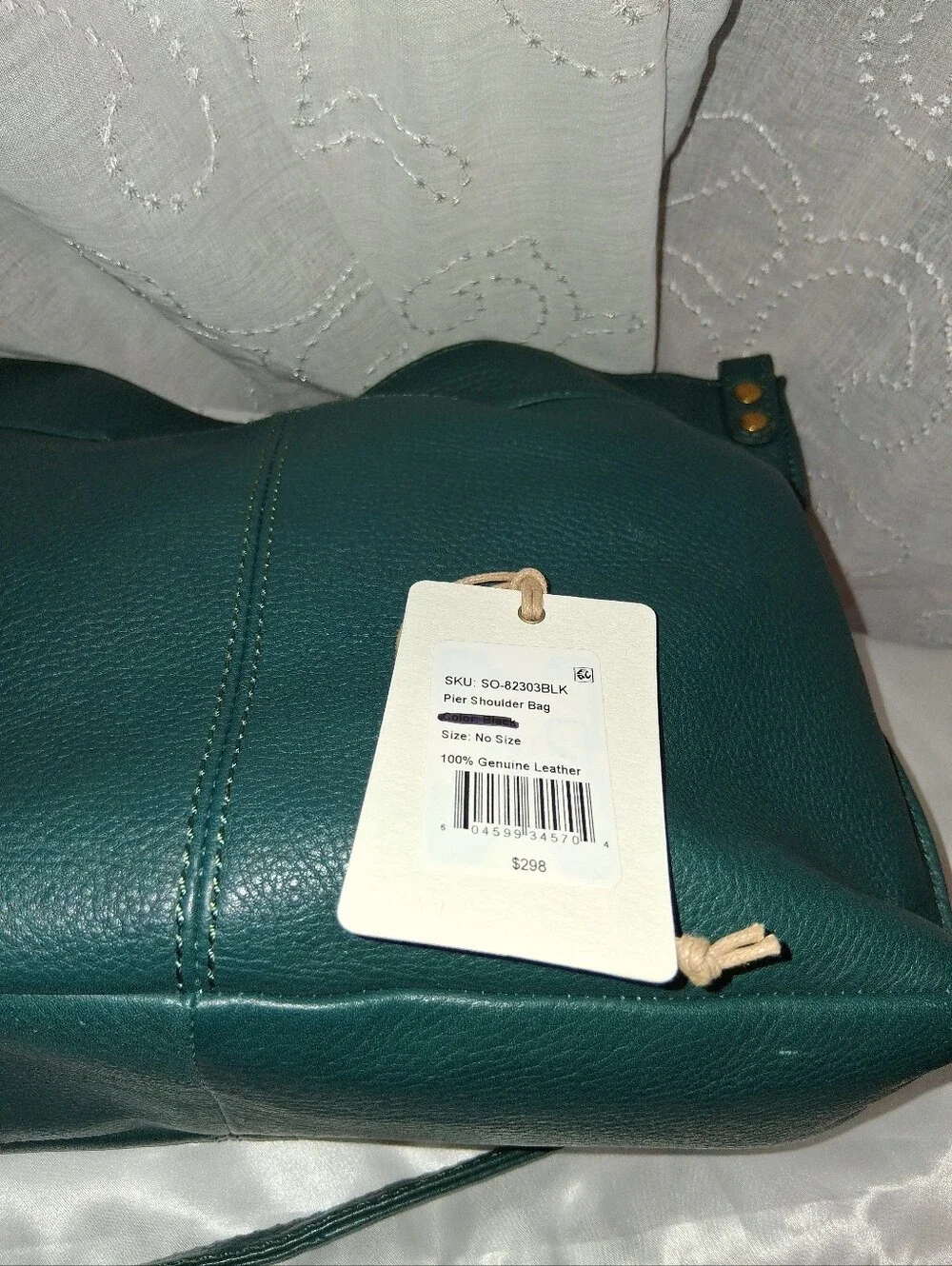 HOBO PIER Pebbled Leather Bag in Peacock Teal DISCONTINUED